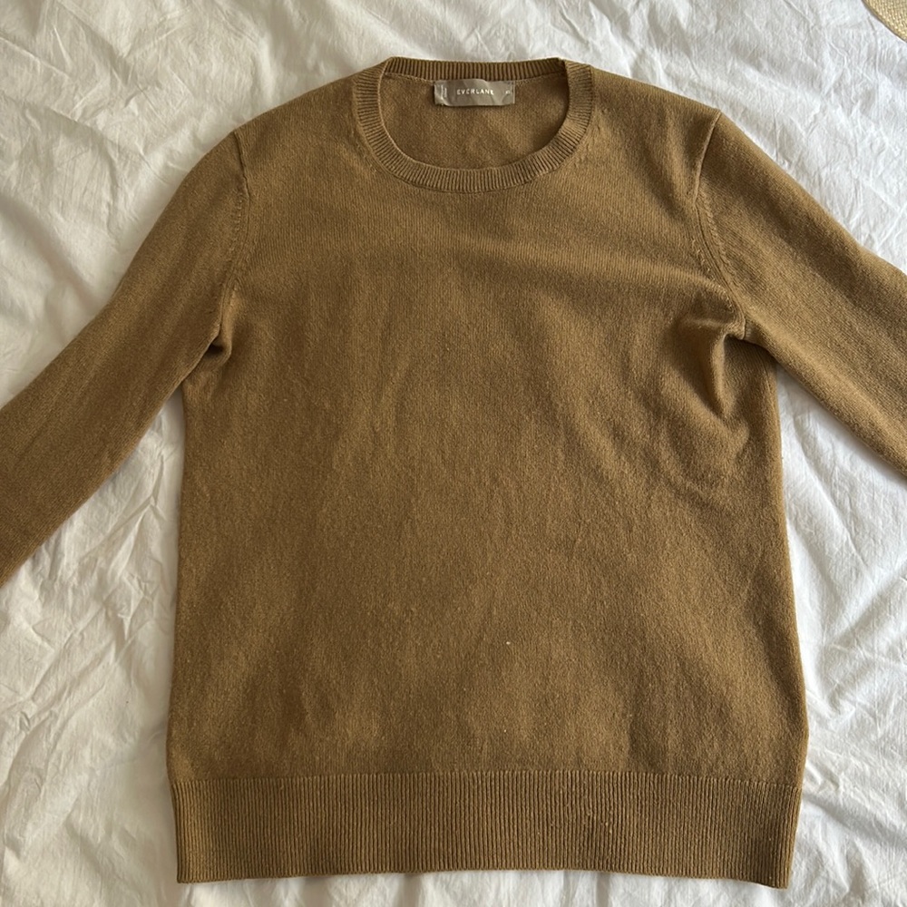Everlane Camel Cashmere Crew Sweater